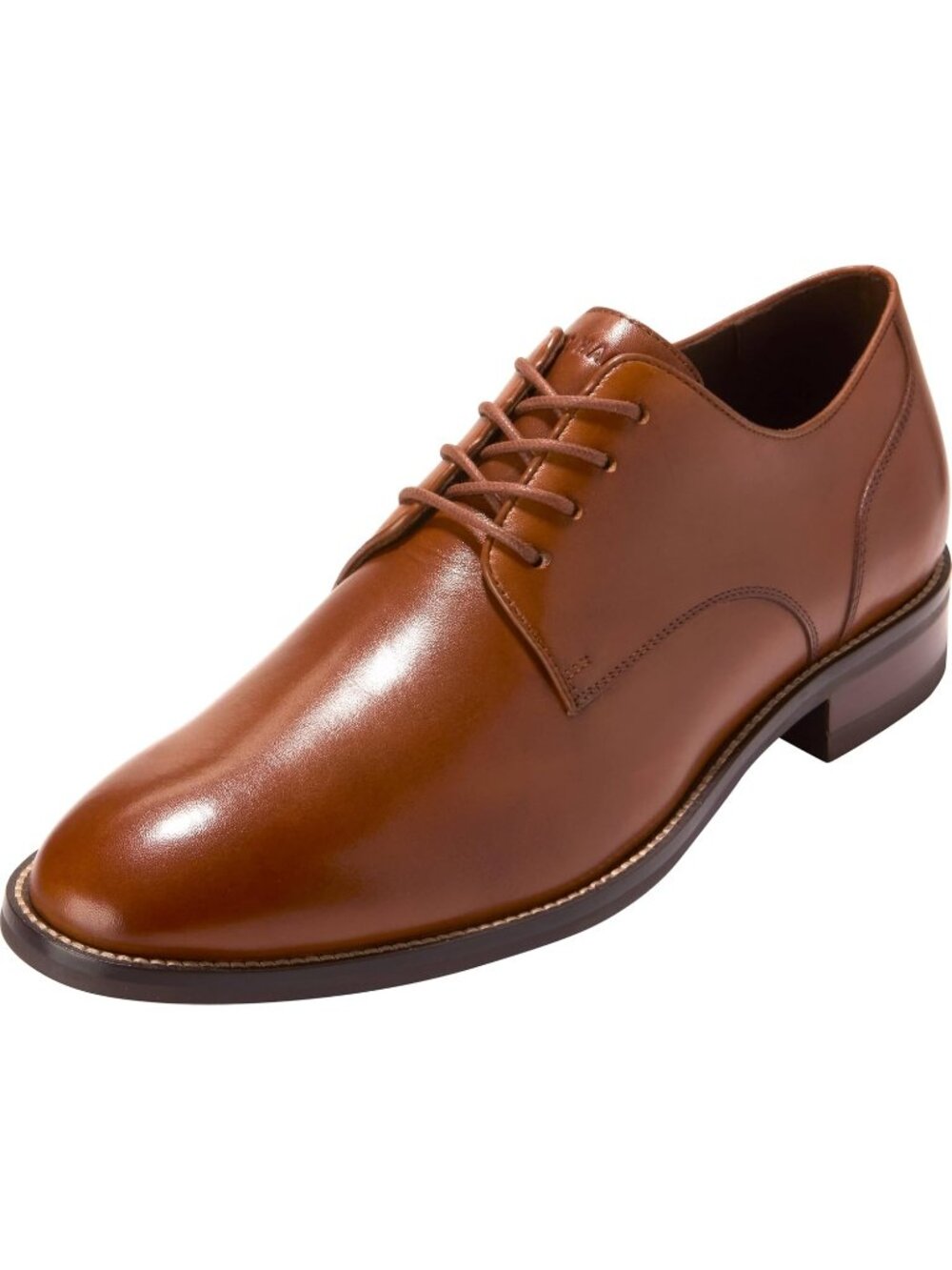 Men's Tan Leather Lenox Hill Cap Toe Low-top Formal Business Derby Oxford Shoes